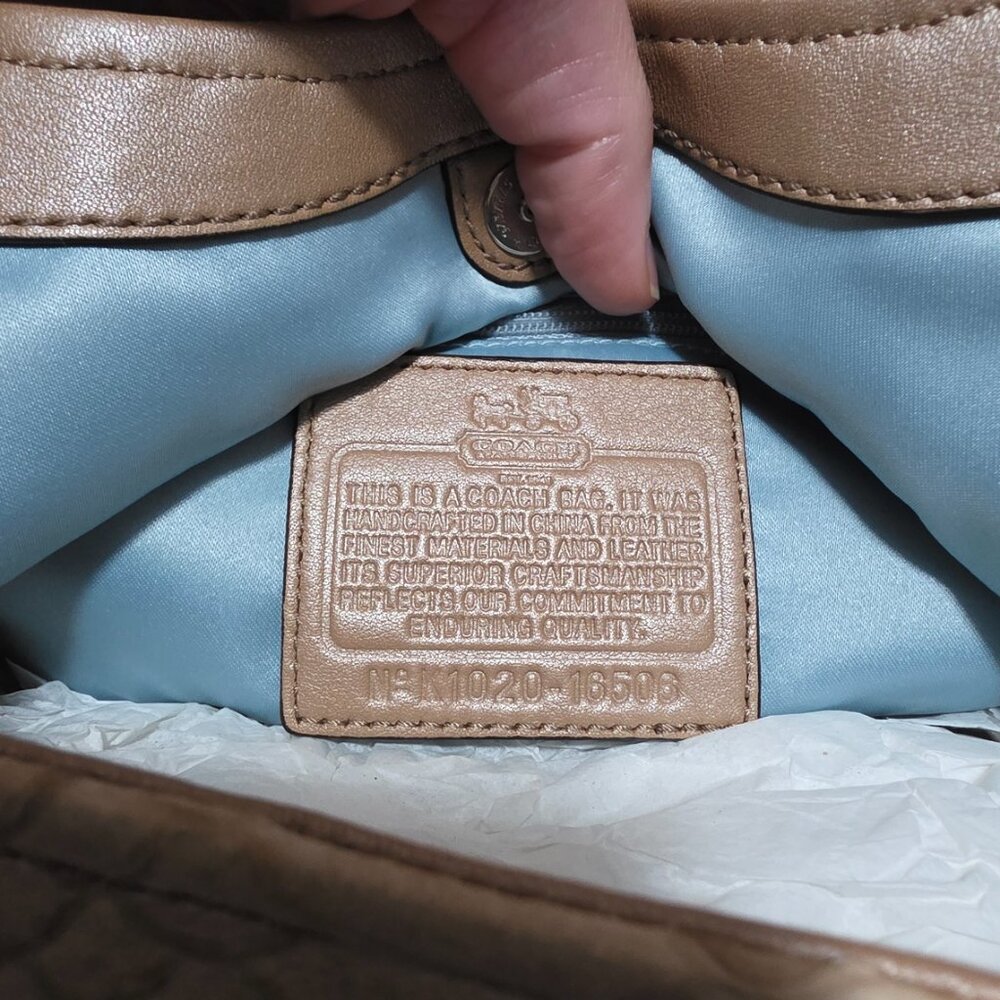 Maddison Embossed Maggie Python Coach Bag - image 7